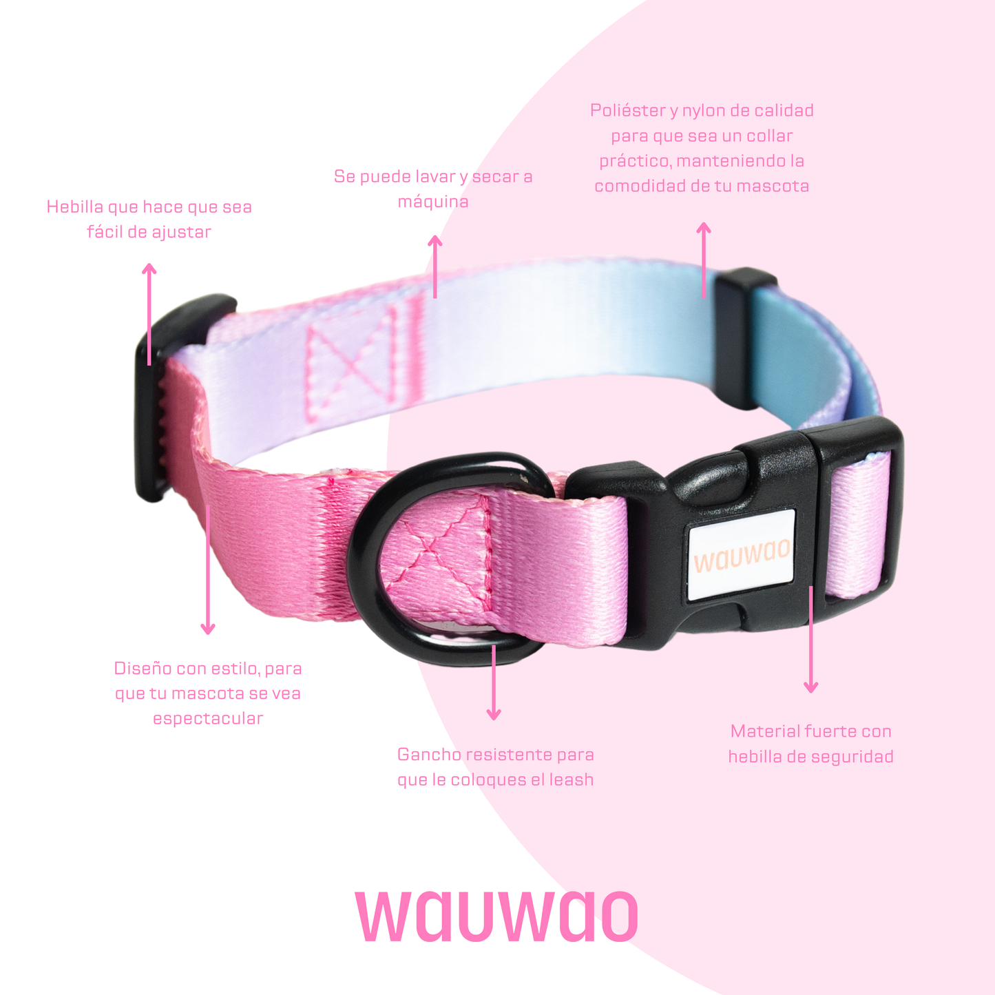 Collar - Degradado de azul y rosa